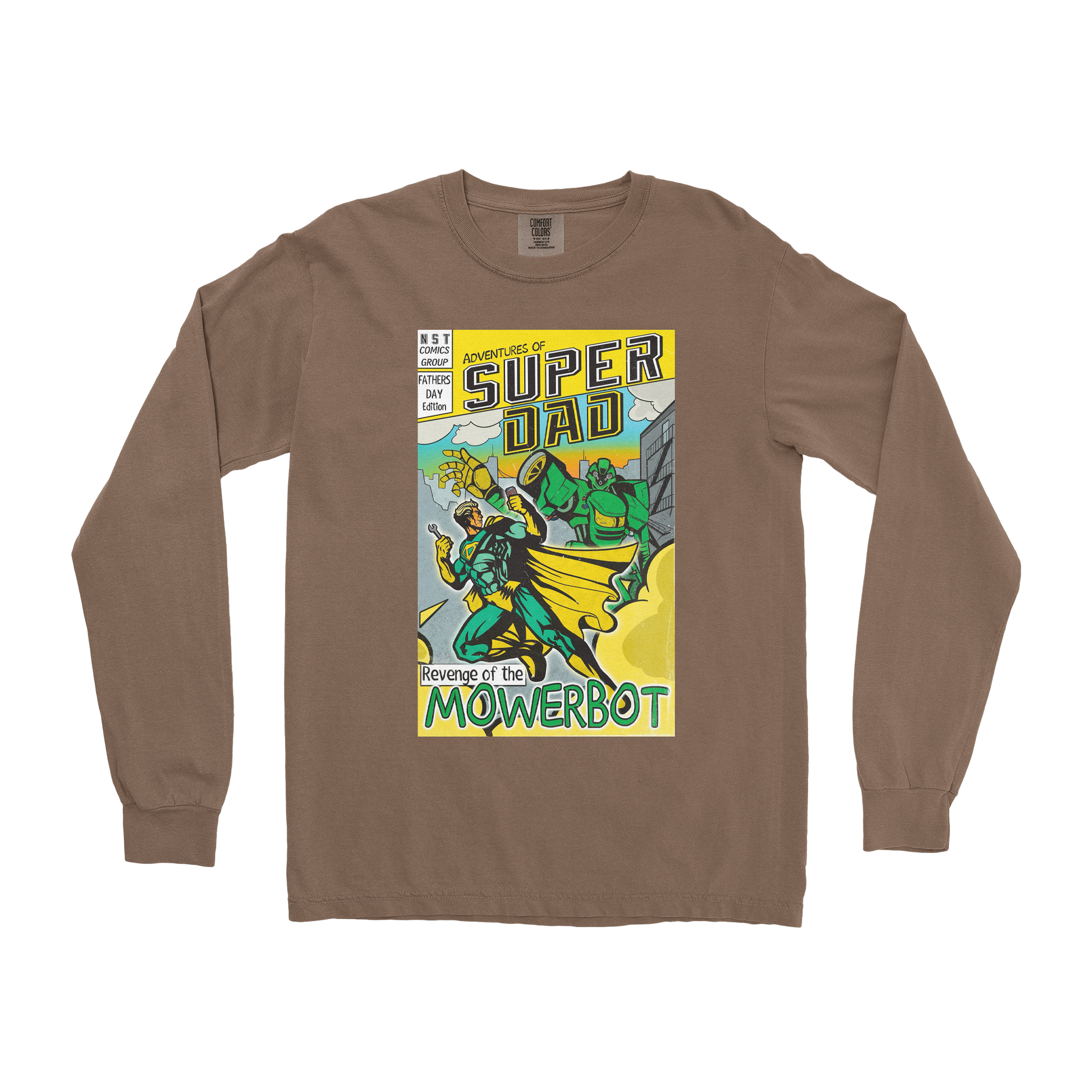 Comfort Colors Long Sleeve Super Dad in Espresso