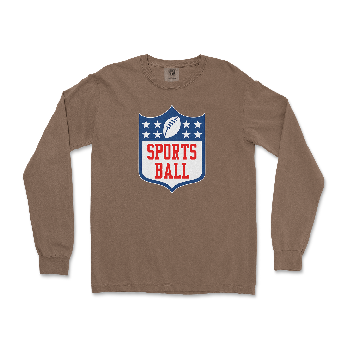 Comfort Colors Long Sleeve Sports Ball in Espresso