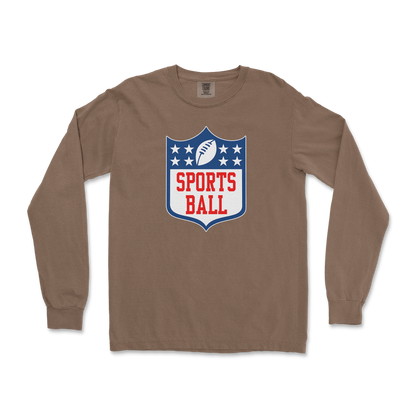 Comfort Colors Long Sleeve Sports Ball in Espresso