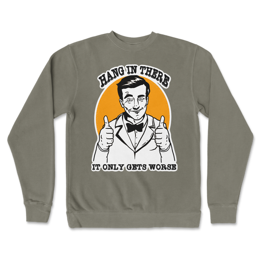 Independent Clothing Co. Crew Neck Hang In There  in Army