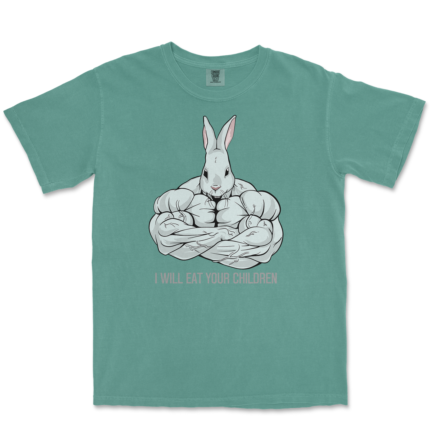 Comfort Colors T-Shirt Scary Rabbit in LightGreen