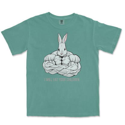 Comfort Colors T-Shirt Scary Rabbit in LightGreen