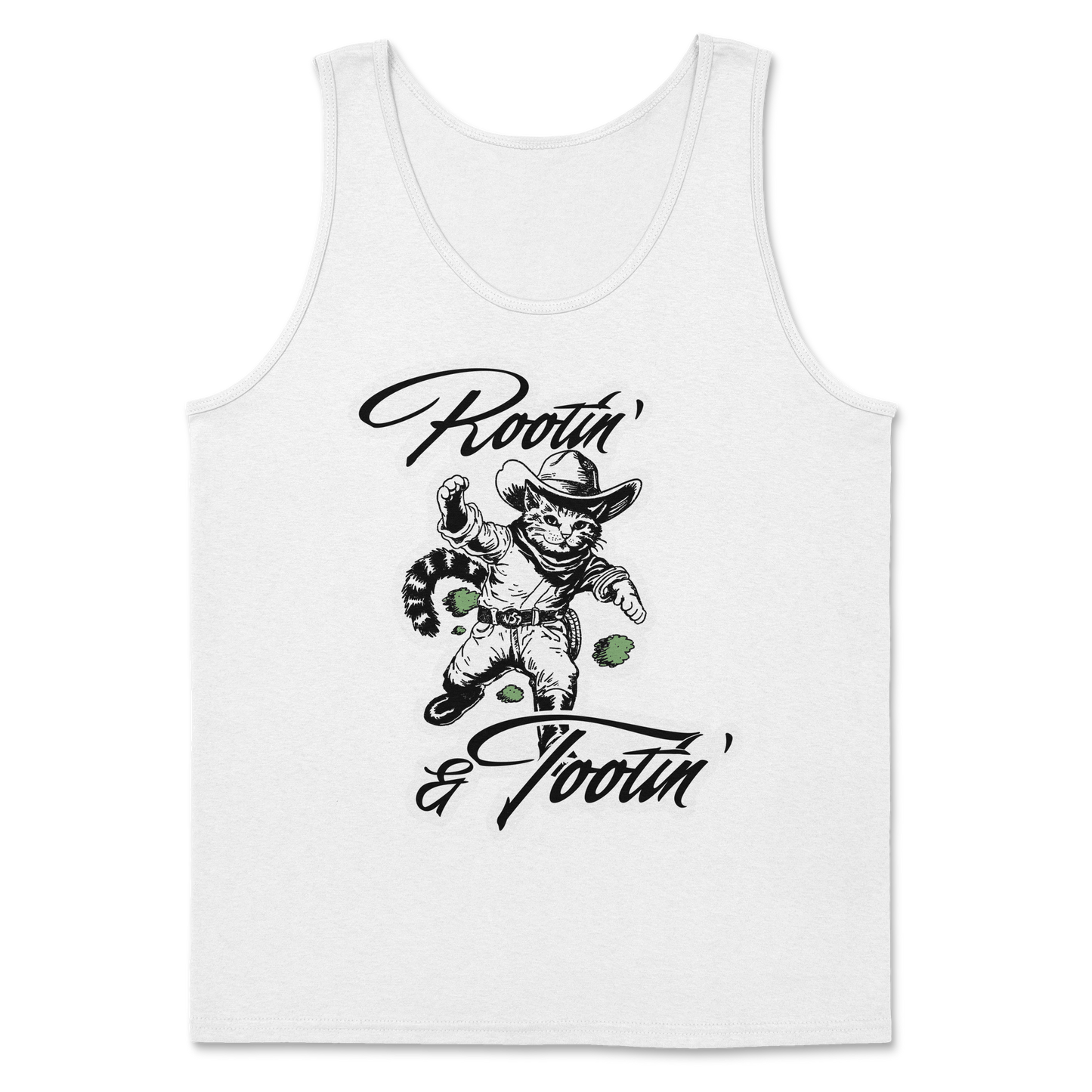 The Nice Shirt Tank Top Rootin Tootin  in White