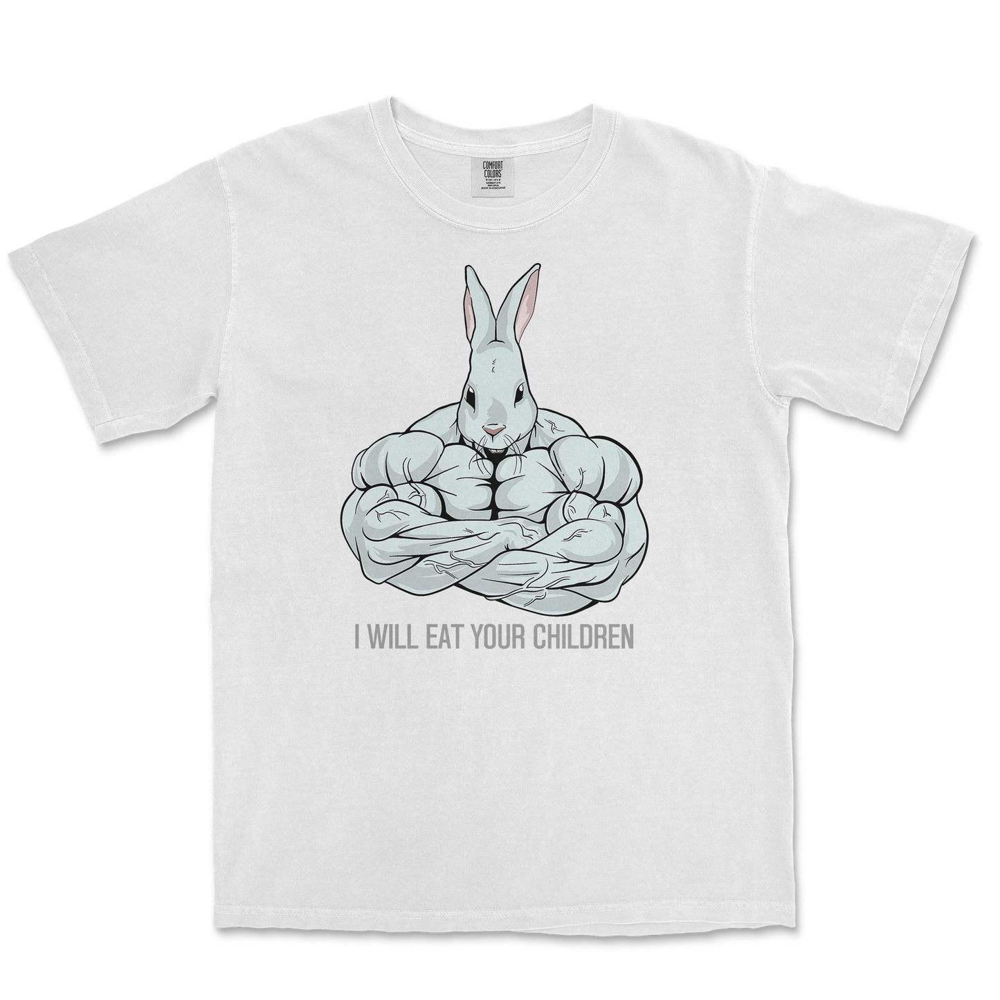 Comfort Colors T-Shirt Scary Rabbit in White