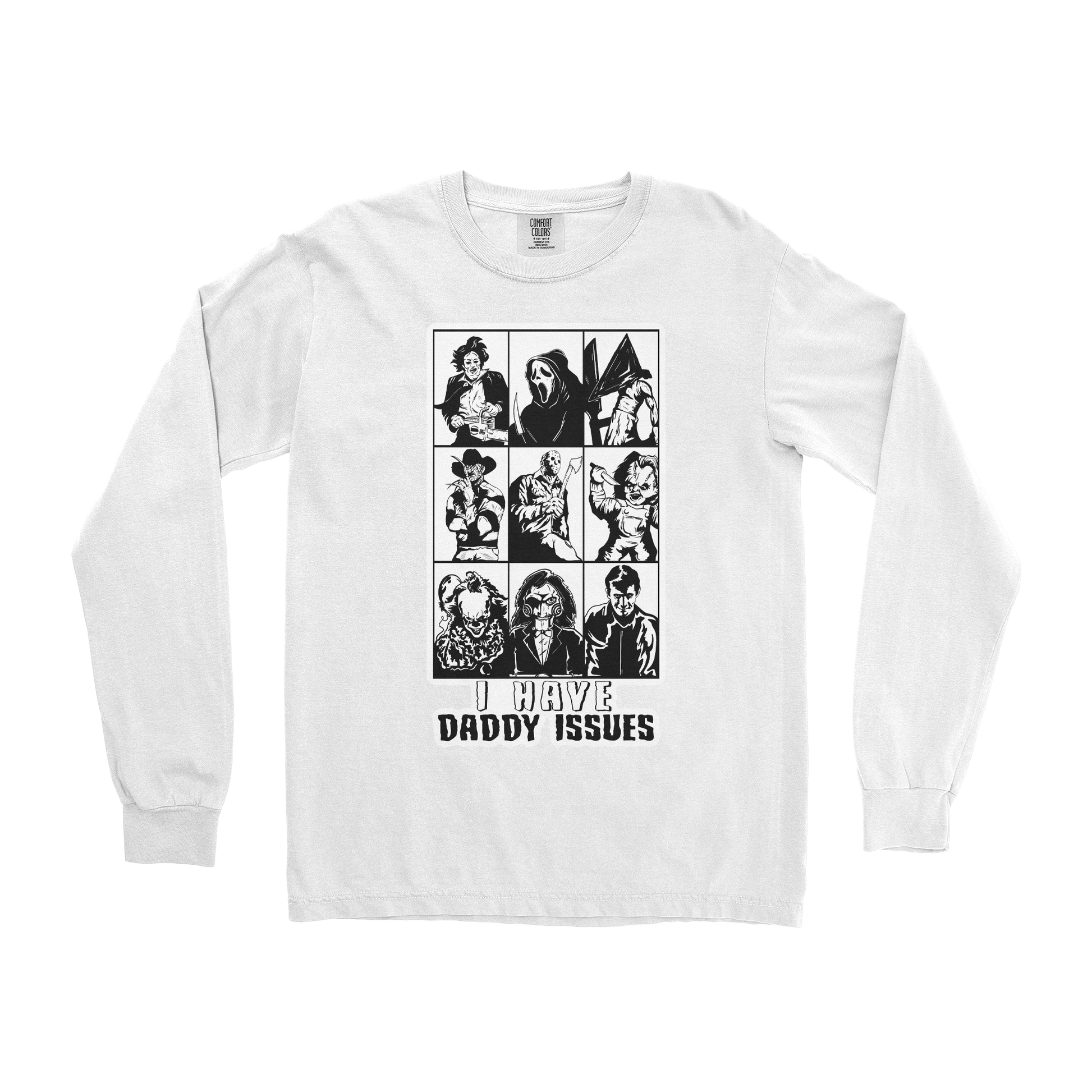 Comfort Colors Long Sleeve Daddy Issues  in White