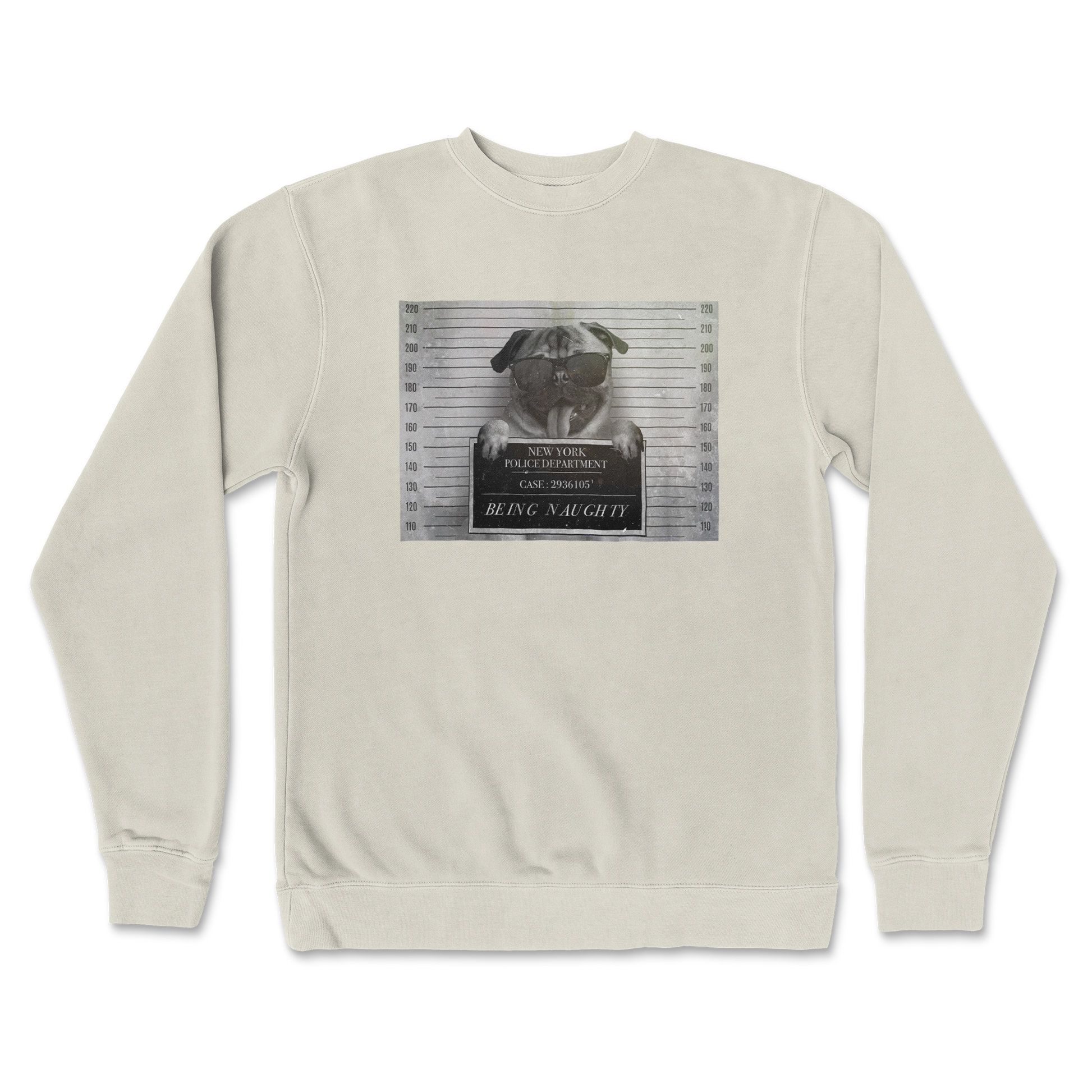 Independent Clothing Co. Crew Neck Naughty Pug in Bone