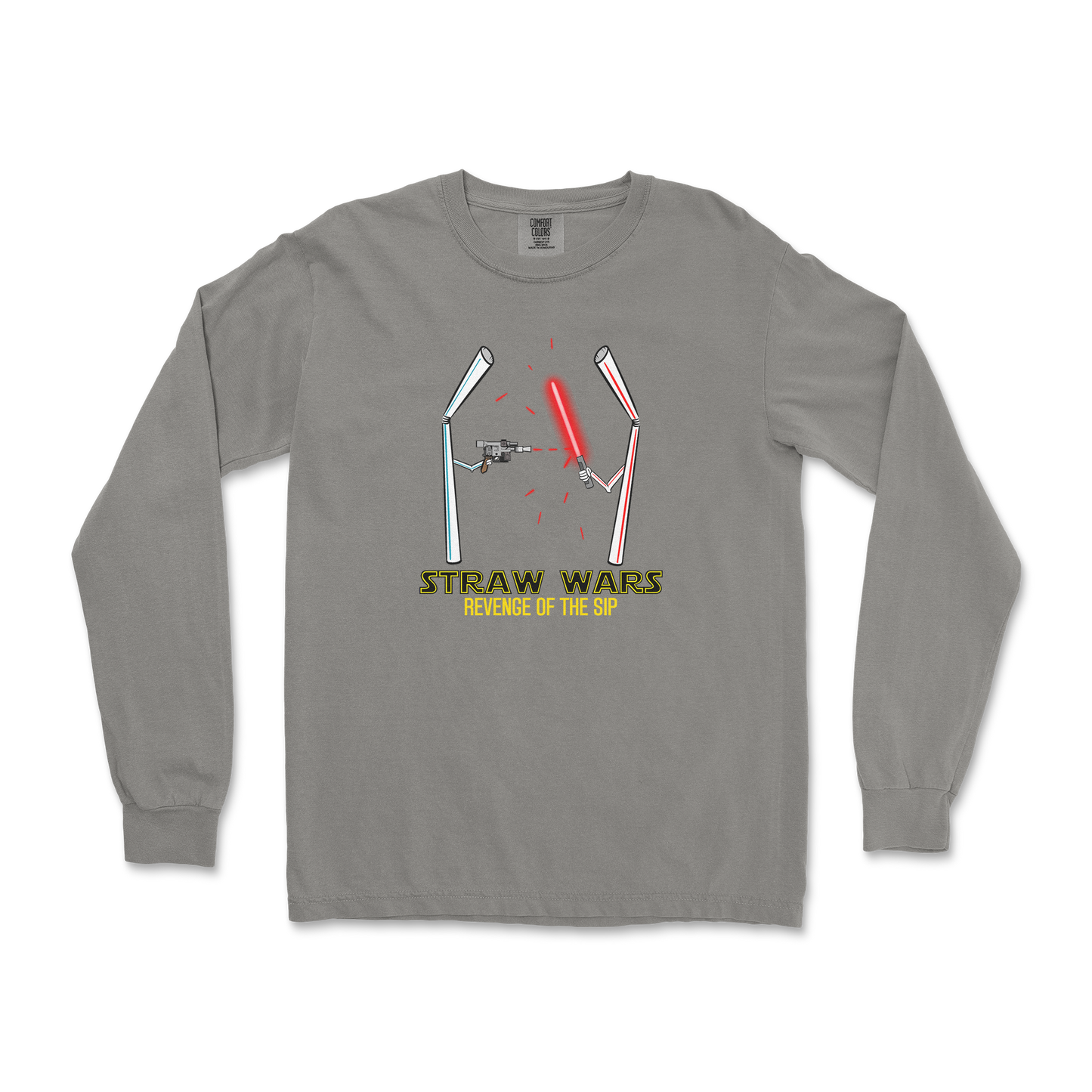 Comfort Colors Long Sleeve Straw Wars in Grey