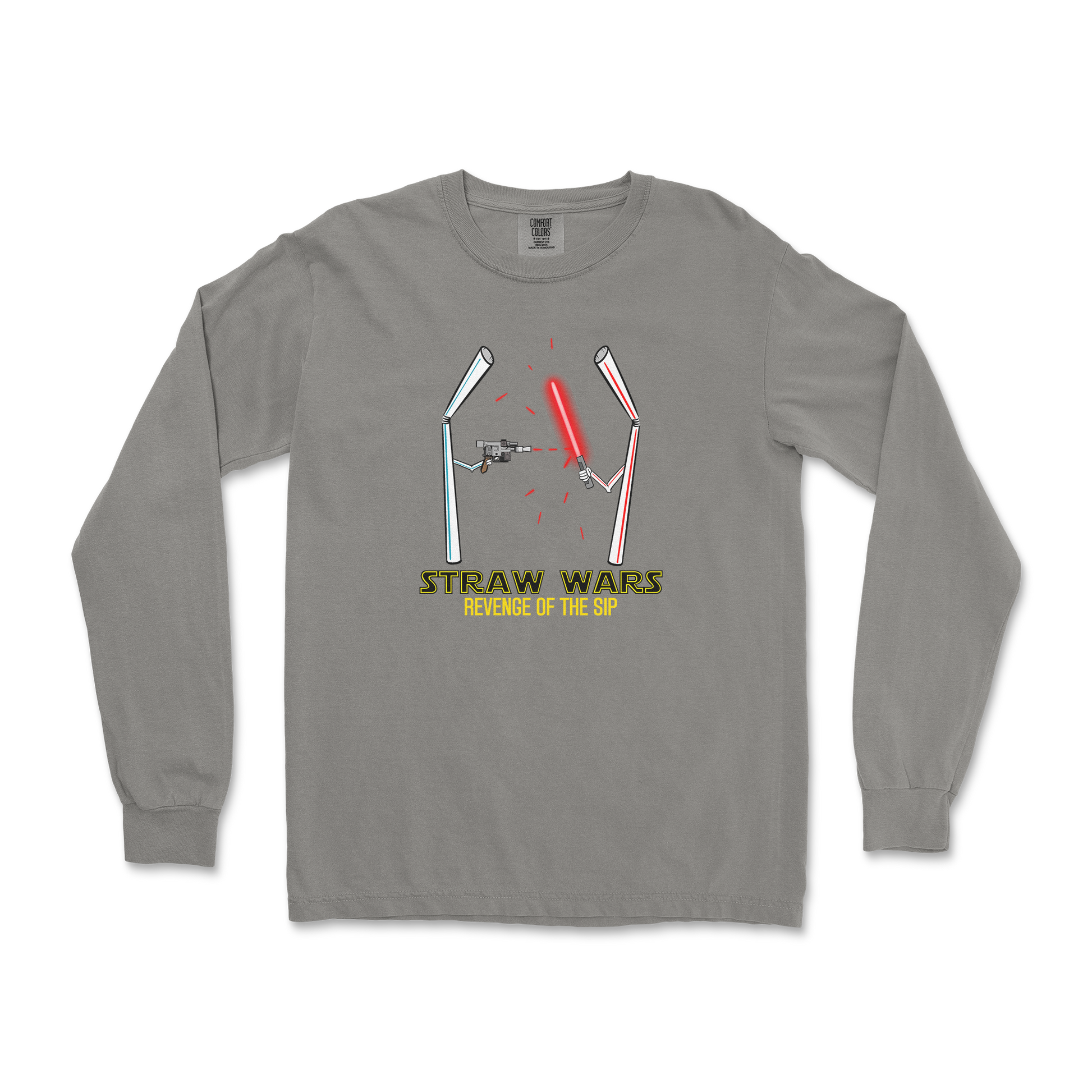 Comfort Colors Long Sleeve Straw Wars in Grey