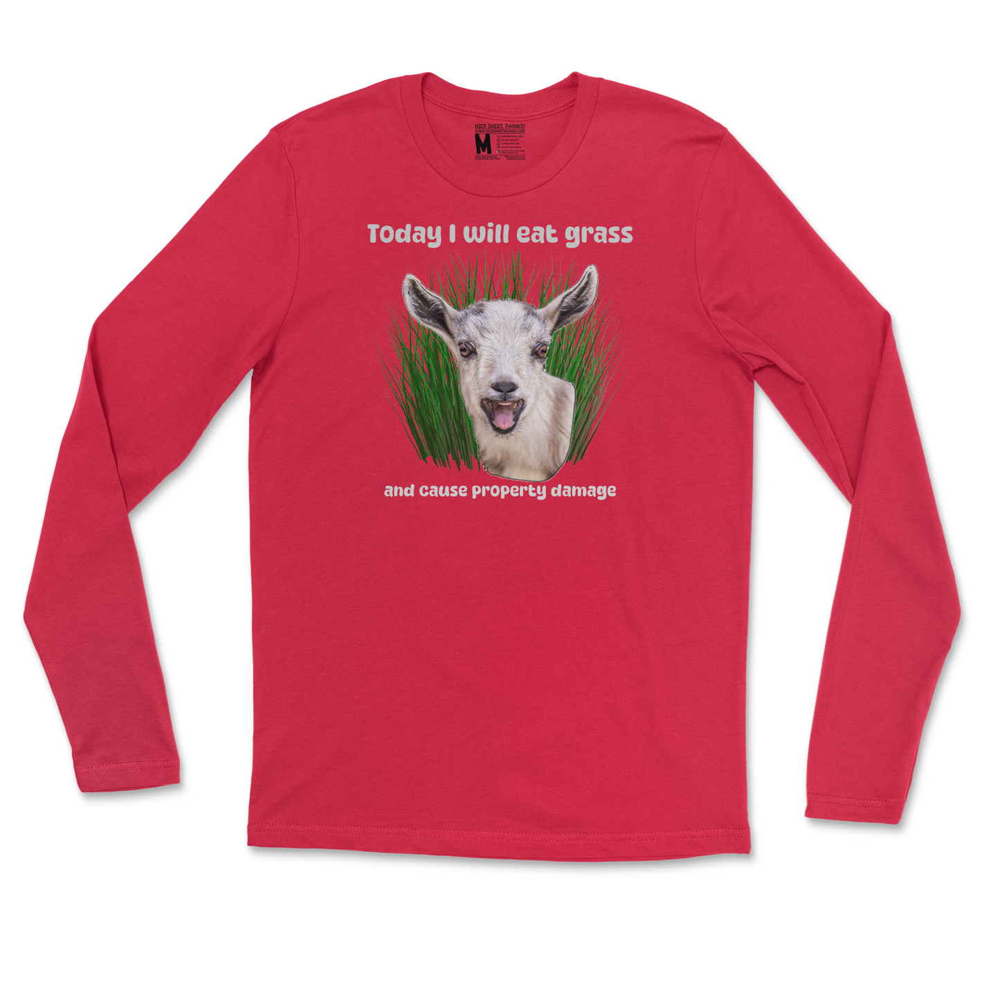 Gildan SoftStyle Long Sleeve Crazy Goat  in Red