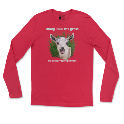 Gildan SoftStyle Long Sleeve Crazy Goat  in Red