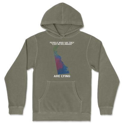 Independent Clothing Co. Hoodie Delaware Doesnt Exist in Olive