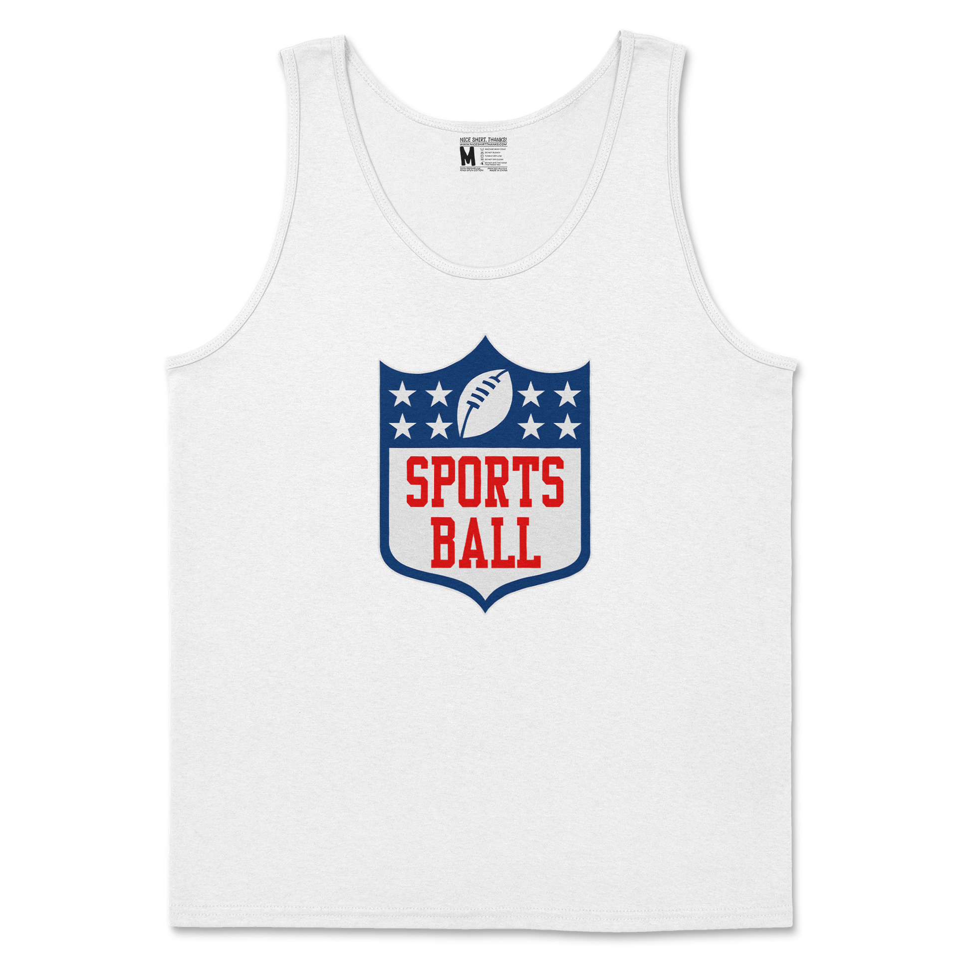 Gildan SoftStyle Tank Top Sports Ball in White