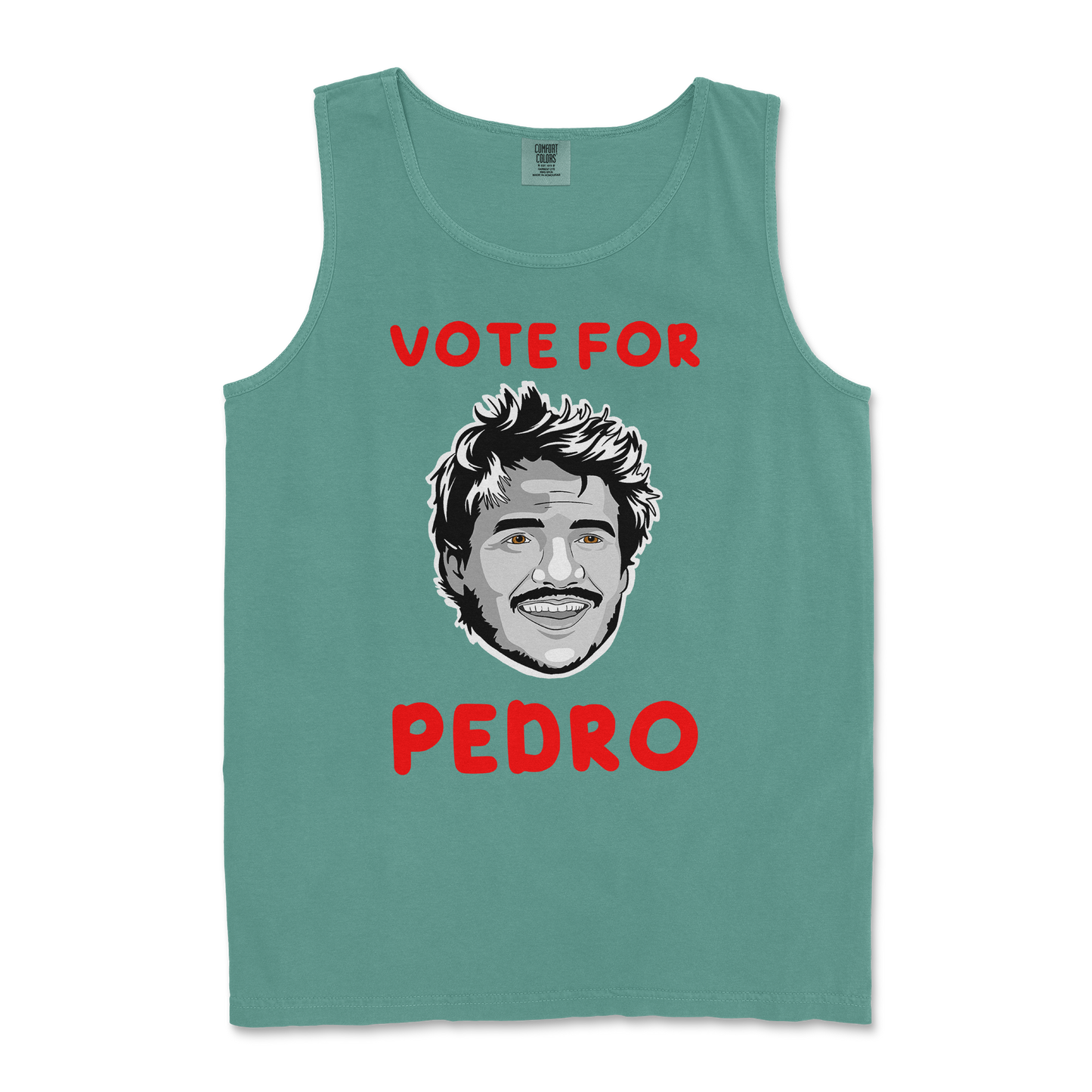 Comfort Colors Tank Top Vote For Pedro in LightGreen