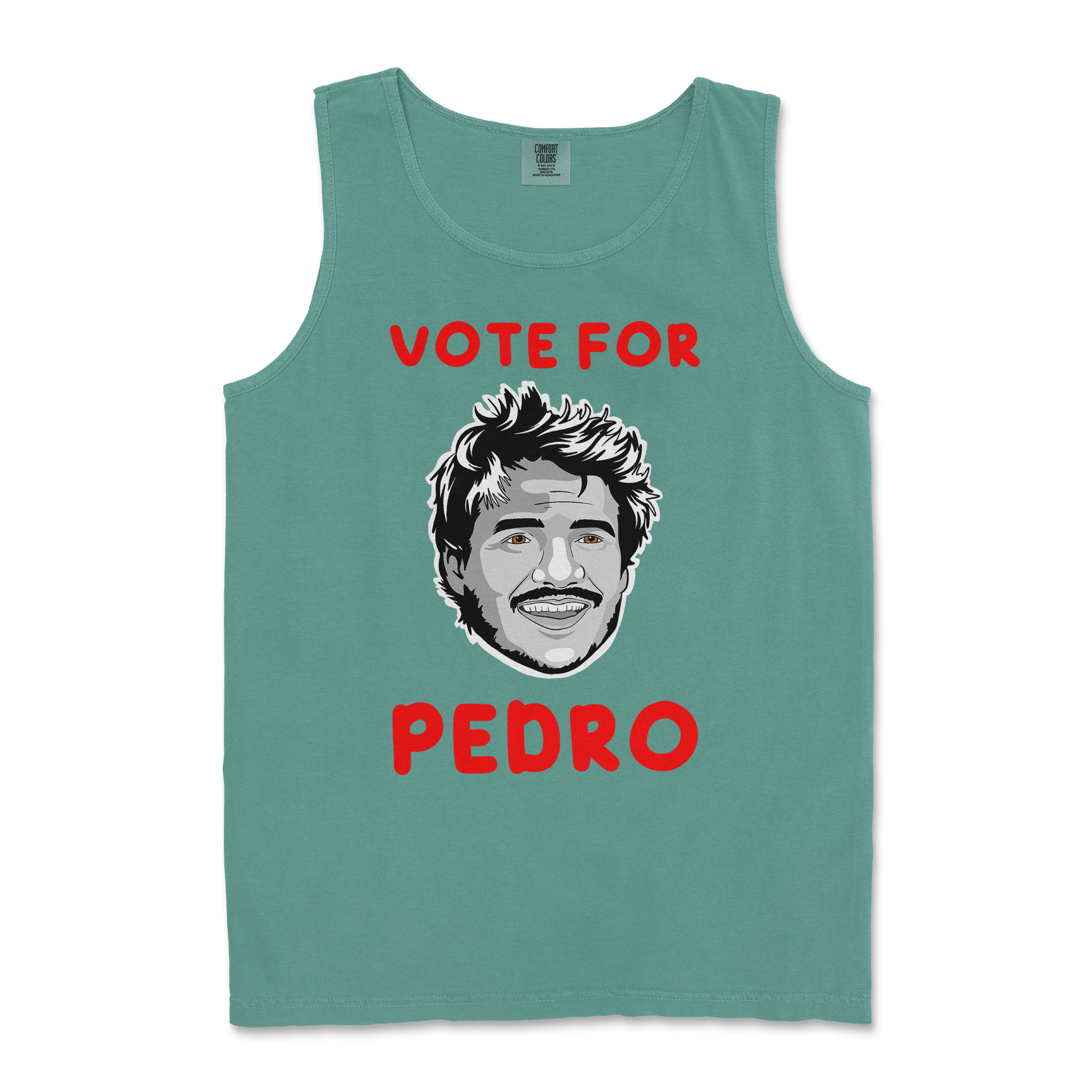 Comfort Colors Tank Top Vote For Pedro in LightGreen