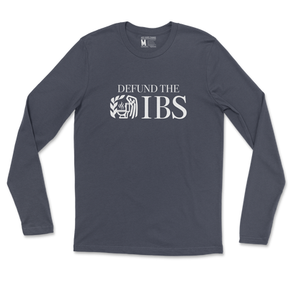 Gildan SoftStyle Long Sleeve Defund The IBS in Navy