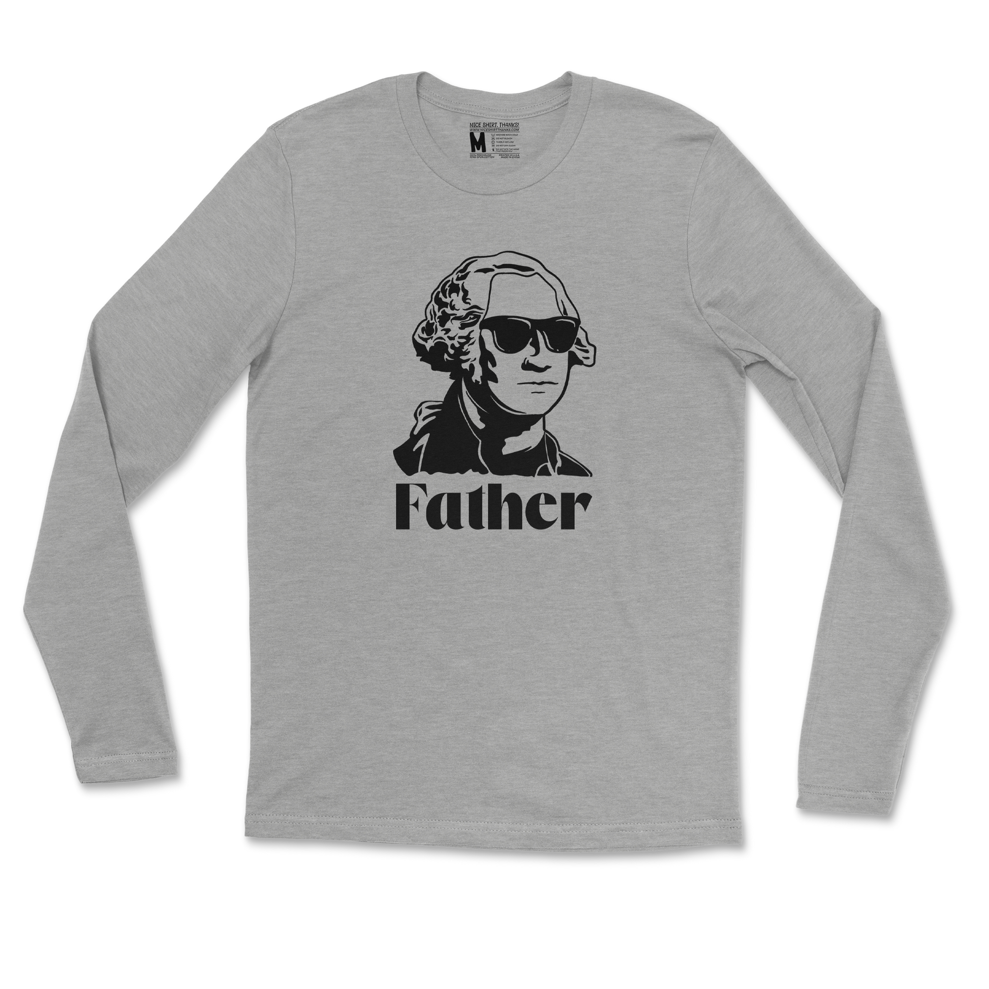 Gildan SoftStyle Long Sleeve Father  in Heather-Gray