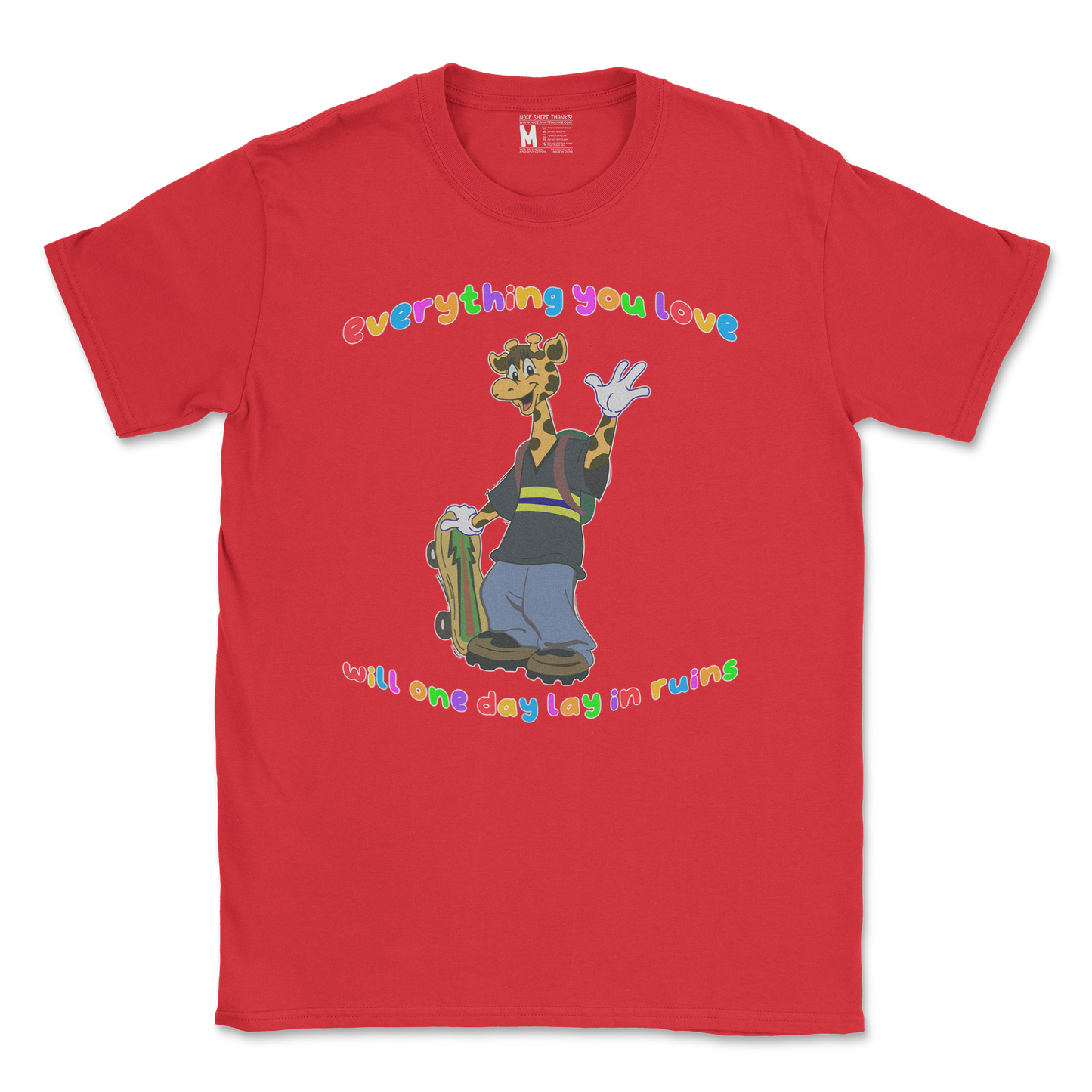 Gildan SoftStyle T-Shirt Jerry the Giraffe in Red