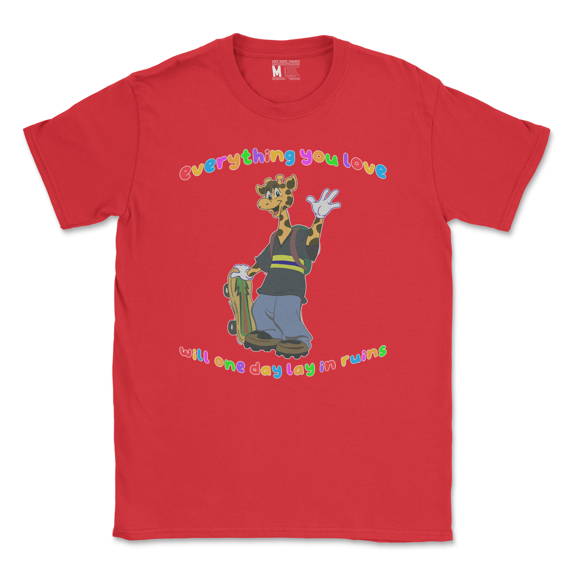 Gildan SoftStyle T-Shirt Jerry the Giraffe in Red