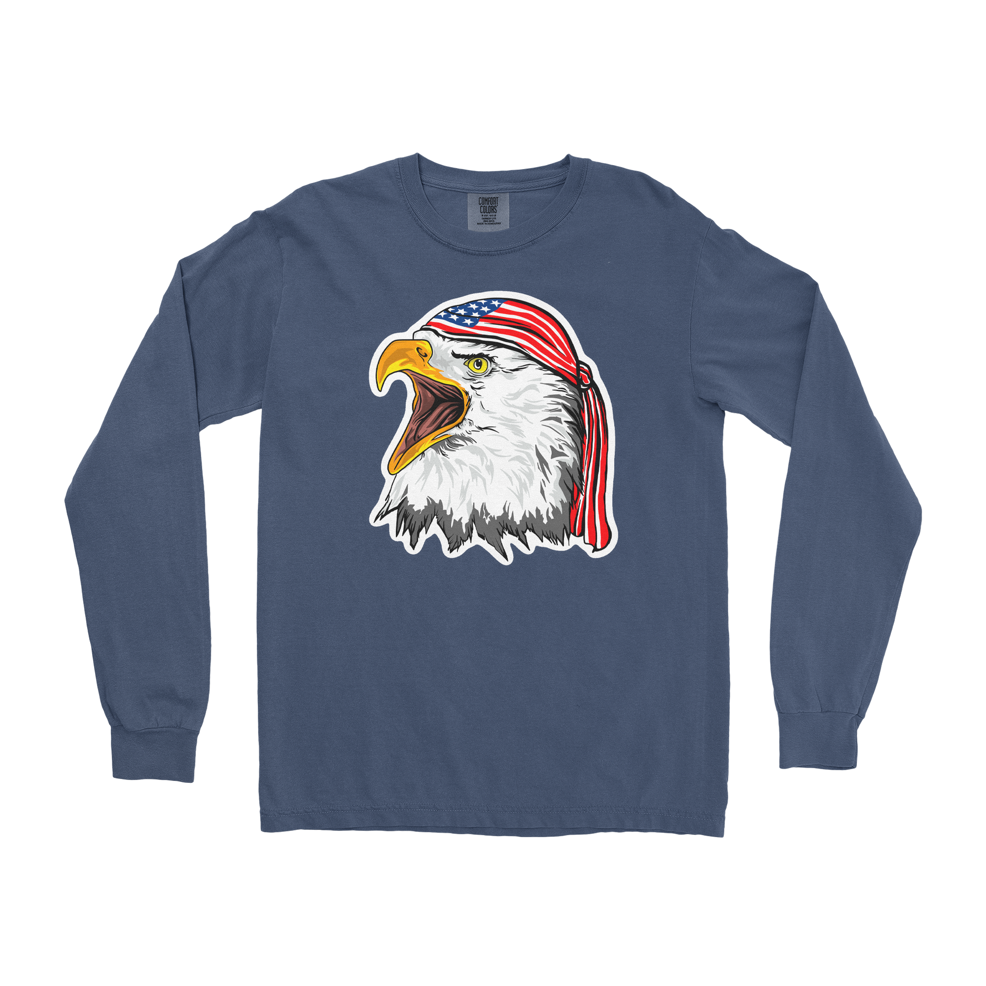 Comfort Colors Long Sleeve Freedom Eagle in Midnight