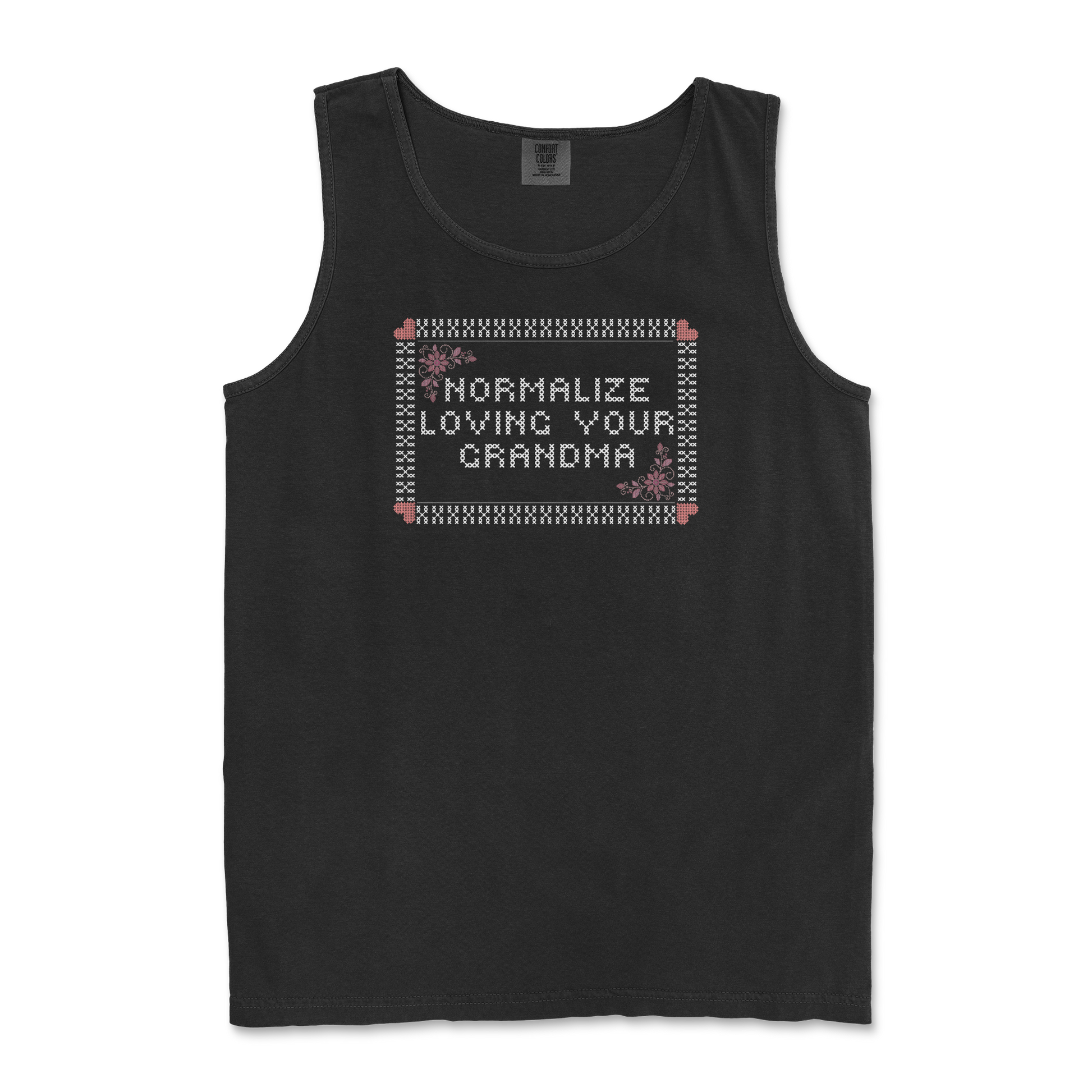 Comfort Colors Tank Top Cross Stitch in Black
